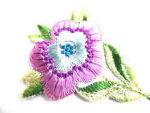 UpperDutch:Sewing Supplies,Flower applique, 1930s vintage embroidered applique. Vintage floral patch, sewing supply.