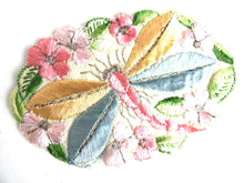 UpperDutch:Sewing Supplies,Dragonfly Applique, 1930s vintage embroidered dragonfly applique. Vintage patch, sewing supply. Applique, Crazy quilt.