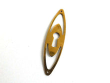 UpperDutch:Hooks and Hardware,Vintage Keyhole cover, Brass key hole frame, plate, escutcheon.