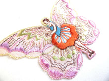 UpperDutch:Sewing Supplies,Applique, fairy, butterfly applique, 1930s vintage embroidered applique. Vintage patch, sewing supply, crazy quilt, antique.