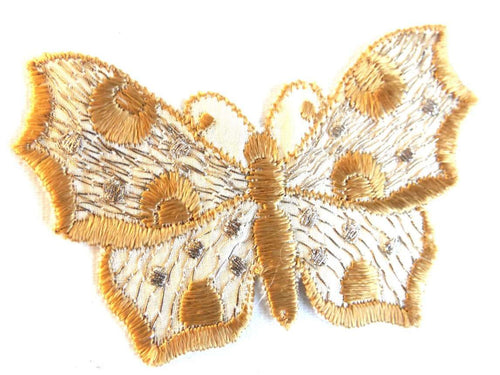 UpperDutch:Sewing Supplies,Butterfly applique, 1930s vintage embroidered applique. Vintage patch, sewing supply. Applique, Crazy quilt.