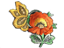 UpperDutch:Sewing Supplies,Applique, butterfly on flower applique, 1930s vintage embroidered applique. Vintage floral patch, sewing supply.