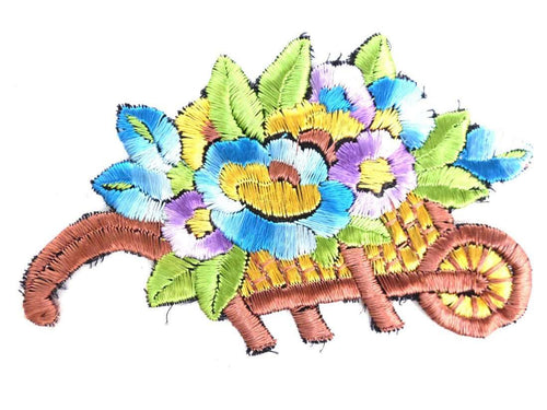 UpperDutch:Sewing Supplies,Applique, Flower applique, 1930s vintage embroidered applique. Vintage floral patch, sewing supply.