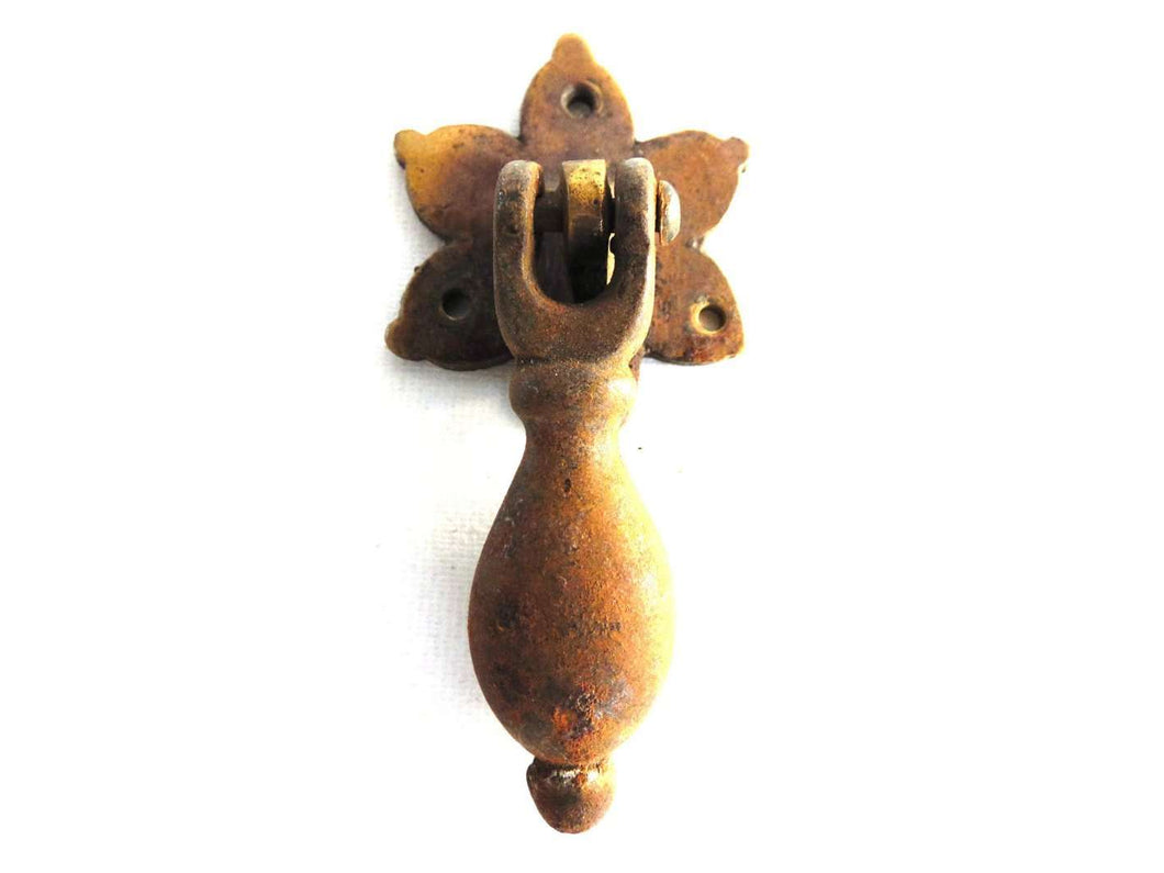 UpperDutch:Hooks and Hardware,Antique Rusty Hanging Drawer Pull, Cabinet knob, Small Handle.