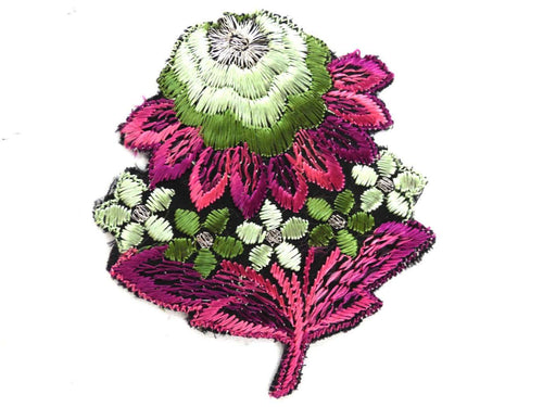 UpperDutch:Sewing Supplies,Flower applique, 1930s vintage embroidered applique. Vintage floral patch, sewing supply.
