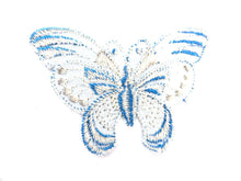 UpperDutch:Sewing Supplies,Butterfly applique, 1930s vintage embroidered applique. Vintage patch, sewing supply. Blue Applique, Crazy quilt.