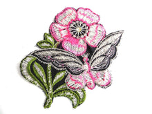 UpperDutch:Sewing Supplies,Applique, butterfly, flower patch, 1930s vintage embroidered applique. Vintage floral patch, sewing supply.