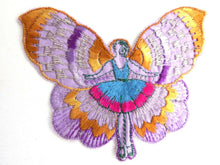UpperDutch:Sewing Supplies,Applique, fairy, butterfly applique, 1930s vintage embroidered applique. Vintage patch, sewing supply.