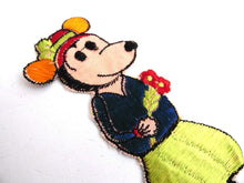 UpperDutch:Sewing Supplies,Antique Applique, Minnie Mouse applique, Very rare Collectible 1930's Minnie Mouse Applique, Silk embroidered applique.