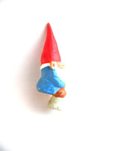 UpperDutch:Gnomes,ONE David the Gnome figurine after a design by Rien Poortvliet, Brb gnome, Sitting Gnome smoking pipe ,mini garden gnome.