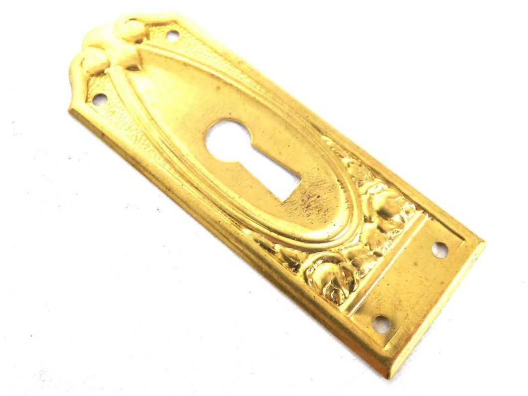 UpperDutch:Hooks and Hardware,1 (ONE) Keyhole cover. Brass Stamped keyhole frame, furniture decoration. Hardware.