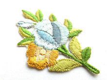 UpperDutch:Sewing Supplies,Flower applique, 1930s vintage embroidered applique. Vintage floral patch, sewing supply.
