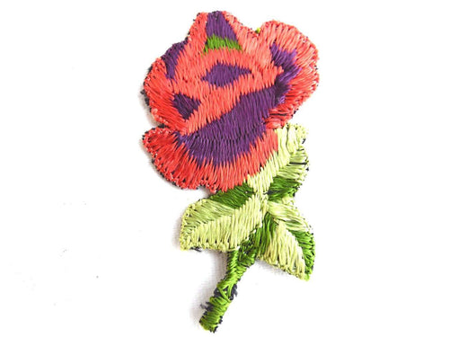UpperDutch:Sewing Supplies,Flower applique, 1930s vintage embroidered applique. Vintage floral patch, sewing supply.