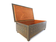 UpperDutch:Tin,Antique Brass Cigar Box, Hinged Copper Box, Art nouveau copper box, Cigar Casket, Art Nouveau design, brass cigar box.