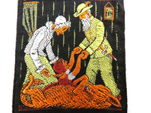 UpperDutch:Sewing Supplies,Little Red Riding Hood Applique, 1930s Antique Embroidered applique, application, patch. Vintage patch, sewing supply.