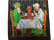 UpperDutch:Sewing Supplies,Little Red Riding Hood Applique, 1930s Antique Embroidered applique, application, patch. Vintage patch, sewing supply.