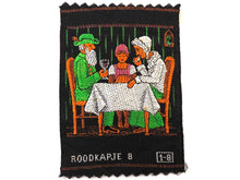 UpperDutch:Sewing Supplies,Little Red Riding Hood Applique, 1930s Antique Embroidered applique, application, patch. Vintage patch, sewing supply.