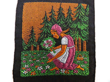 UpperDutch:Sewing Supplies,Little Red Riding Hood, Applique, 1930s Antique Embroidered applique, application, patch. Vintage patch, sewing supply.