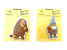 UpperDutch:Gnomes,Set of David the Gnome magnets, Gnome magnet, Gnome after a design by Rien Poortvliet, Brb Gnome, David the Gnome.