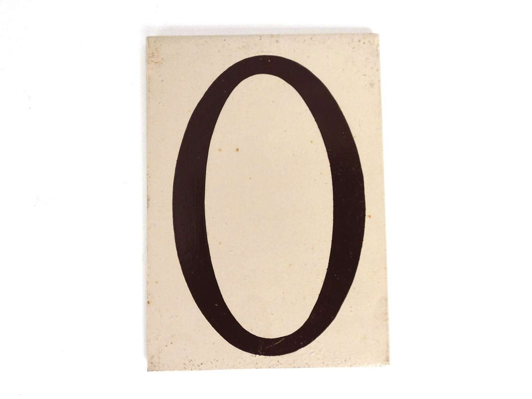 UpperDutch:Numbers,ONE Antique zero, null, wooden 0, Authentic Hand painted Number Zero, Null. Room number / Table number, brown lucky number.