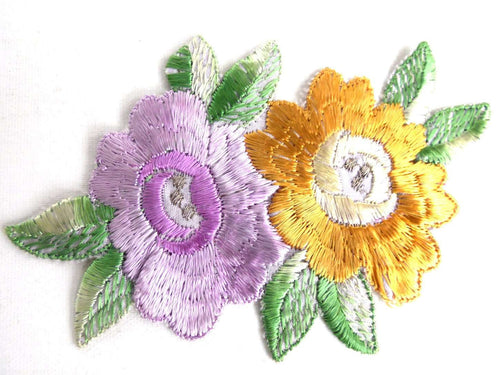 UpperDutch:Sewing Supplies,Applique, Flower applique, 1930s vintage embroidered applique. Vintage floral patch, sewing supply.