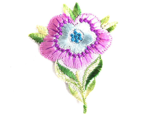 UpperDutch:Sewing Supplies,Flower applique, 1930s vintage embroidered applique. Vintage floral patch, sewing supply.