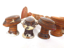 UpperDutch:Hooks and Hardware,Antique wooden door knobs, wood farm house handles. Primitive door knobs lot shabby, distressed pulls. Collection 9 pcs