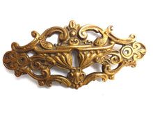 UpperDutch:Hooks and Hardware,Keyhole Cover, Large Antique Ornate Stamped  Keyhole Cover, Escutcheon, Floral Brass Keyhole frame, Furniture Applique.
