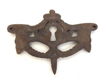 UpperDutch:Hooks and Hardware,Antique Keyhole cover, Antique brass escutcheon, keyhole frame,  plate, goat, ram.