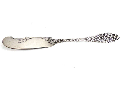 UpperDutch:Home and Decor,1 (ONE) Butter knife, Butter spreader, George Nilsson, Gero, Silver Plated Butter Knife, Floral design, Antique cutlery.