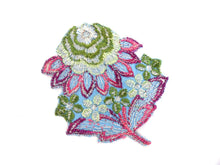 UpperDutch:Sewing Supplies,Flower applique, 1930s vintage embroidered applique. Vintage floral patch, sewing supply, antique applique.