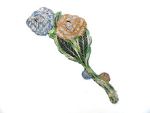 UpperDutch:Sewing Supplies,Antique Applique, Flower Patch, Applique, flower applique, 1930s  embroidered applique. Vintage floral patch, sewing supply.