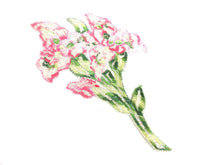 UpperDutch:Sewing Supplies,Antique Flower applique, 1930s vintage embroidered applique. Vintage floral patch, sewing supply, pink flowers.