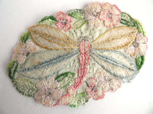 UpperDutch:Sewing Supplies,Dragonfly Applique, 1930s vintage embroidered dragonfly applique. Vintage patch, sewing supply. Applique, Crazy quilt.