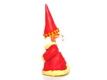 UpperDutch:,ONE King Gnome figurine, after a design by Rien Poortvliet, Brb Gnome, David the Gnome. Wearing a crown and cloak.