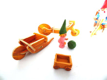 UpperDutch:Gnomes,David the Gnome on bicycle with twins,wheelbarrow. Gnome Decoration, Startoys, Rien Poortvliet, BRB collectibles.
