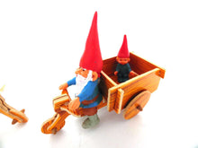 UpperDutch:Gnomes,David the Gnome on bicycle with twins,wheelbarrow. Gnome Decoration, Startoys, Rien Poortvliet, BRB collectibles.