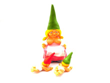 UpperDutch:Gnomes,New born, Breast feeding breastfeeding Gnome figurine, after a design by Rien Poortvliet, Brb Gnome, Lisa the Gnome. Twin gift
