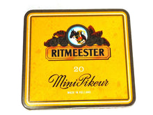 UpperDutch:Tin,Tobacco tin. Dutch cigar tin. Ritmeester, Mini Pikeur, Made in holland. Collectible advertising tobacco, cigar tin. Tobacciana.