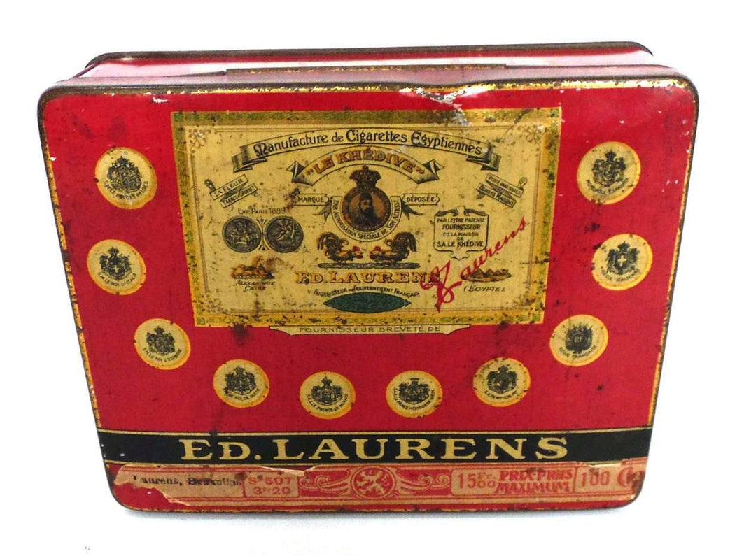 UpperDutch:Tin,Tobacco tin. Cigarettes tin. Ed Laurens, Scarabee. Collectible advertising tobacco, cigar tin. Tobacciana, storage.