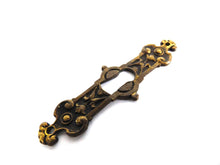 UpperDutch:Hooks and Hardware,Antique Solid Brass Keyhole plate, cover, escutcheon, Antique key hole frame.