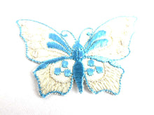 UpperDutch:Sewing Supplies,Butterfly applique, 1930s vintage embroidered applique. Vintage patch, sewing supply. Blue Applique, Crazy quilt