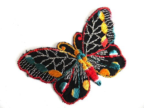 UpperDutch:Sewing Supplies,Antique Butterfly applique, 1930s vintage embroidered applique. Vintage patch, sewing supply. Applique, Crazy quilt.