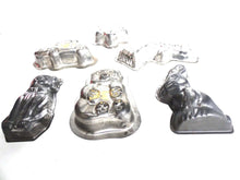 UpperDutch:Home and Decor,Set of 5 different Vintage metal Molds, Vintage Jelly Mold, Pudding mold. Kitchen Decor, Car, Bunny, Fish, bear, Cat.