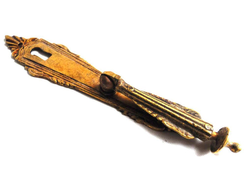 UpperDutch:Hooks and Hardware,Drawer pull, Vintage Solid Brass Ornate Hanging Knob, Drop Handle, Drop pull, Cabinet hardware.