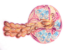 UpperDutch:Sewing Supplies,Peacock - Bird Applique, 1930s Vintage Embroidered Peacock applique, application, patch. Vintage patch, sewing supply.