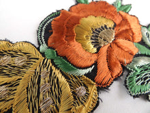UpperDutch:Sewing Supplies,Applique, butterfly on flower applique, 1930s vintage embroidered applique. Vintage floral patch, sewing supply.