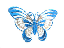 UpperDutch:Sewing Supplies,Butterfly applique, 1930s vintage embroidered applique. Vintage patch, sewing supply. Blue Applique, Crazy quilt.