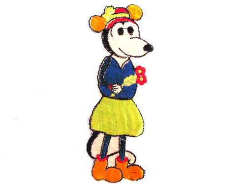 UpperDutch:Sewing Supplies,Antique Applique, Minnie Mouse applique, Very rare Collectible 1930's Minnie Mouse Applique, Silk embroidered applique.