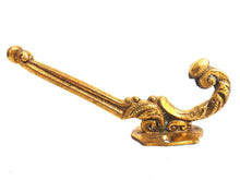 UpperDutch:Hooks and Hardware,Coat Hook, 1 (one) Solid Brass Ornate Wall hook, Coat hook. Gold tone coat rack supply, storage solutions.